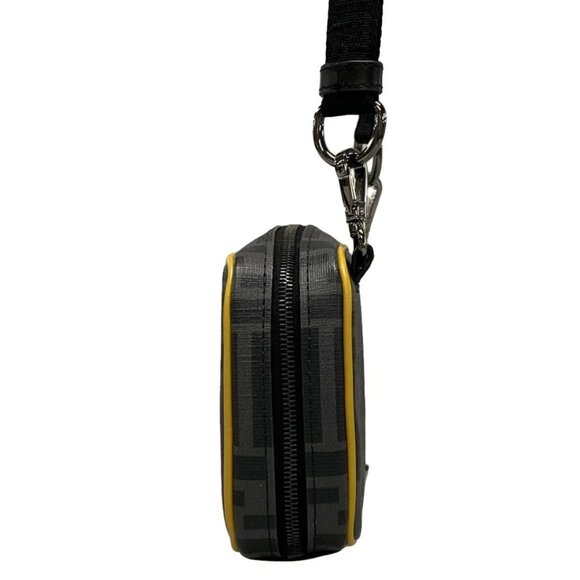 FENDI Zucca Gray Black Yellow PVC Leather - Shoulder Bag 811-021425 - Picture 3 of 14